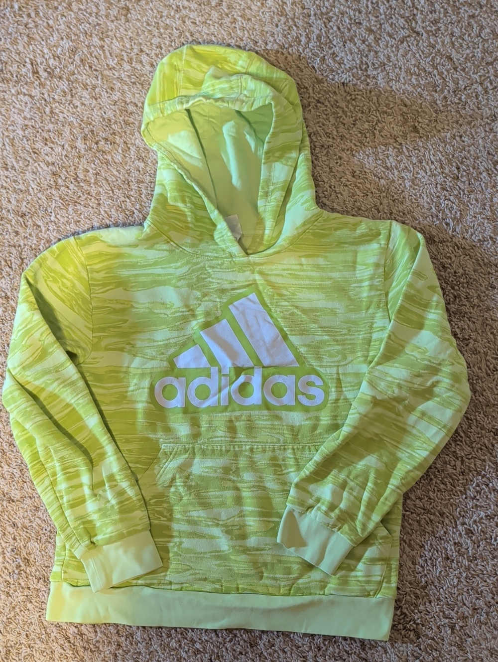 Adidas Youth Neon Yellow Hoodie